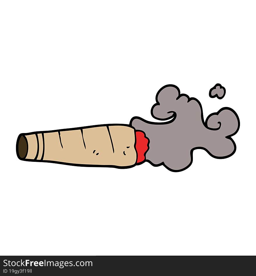 cartoon doodle smoking cigar