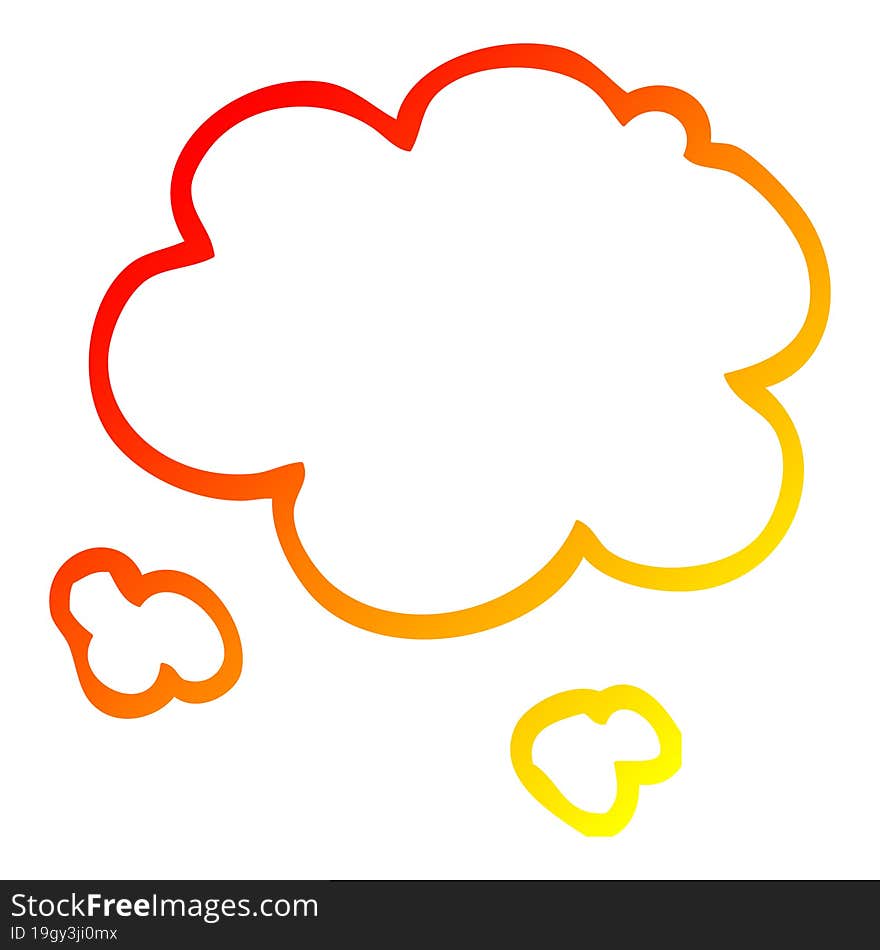 Warm Gradient Line Drawing Cartoon Smoke