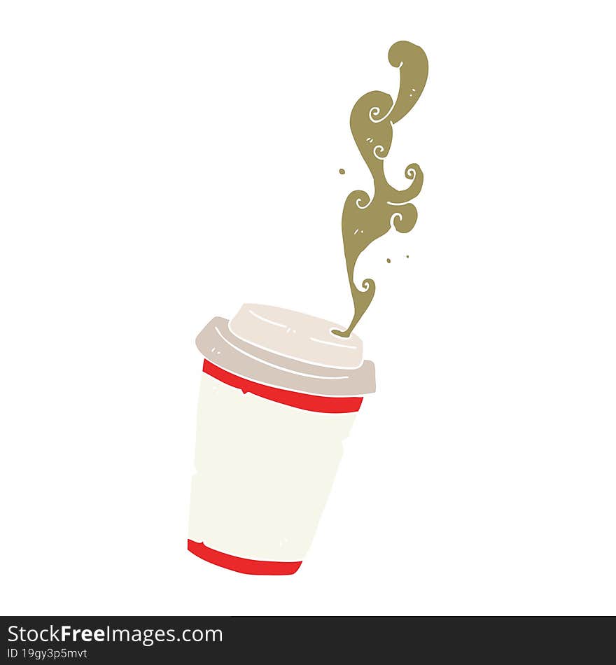 flat color illustration of take out coffee. flat color illustration of take out coffee