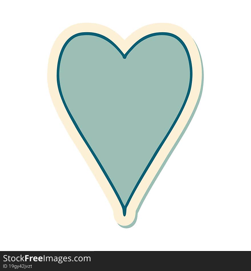 sticker of tattoo in traditional style of a heart. sticker of tattoo in traditional style of a heart