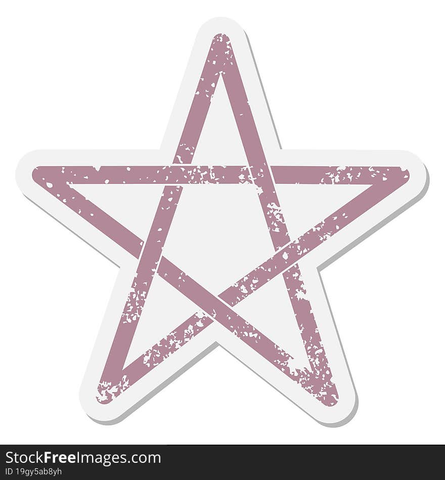 Pentagram Grunge Sticker