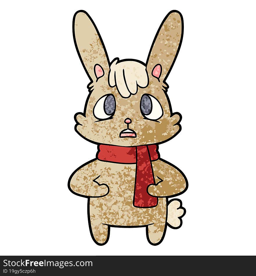 worried cartoon rabbit. worried cartoon rabbit