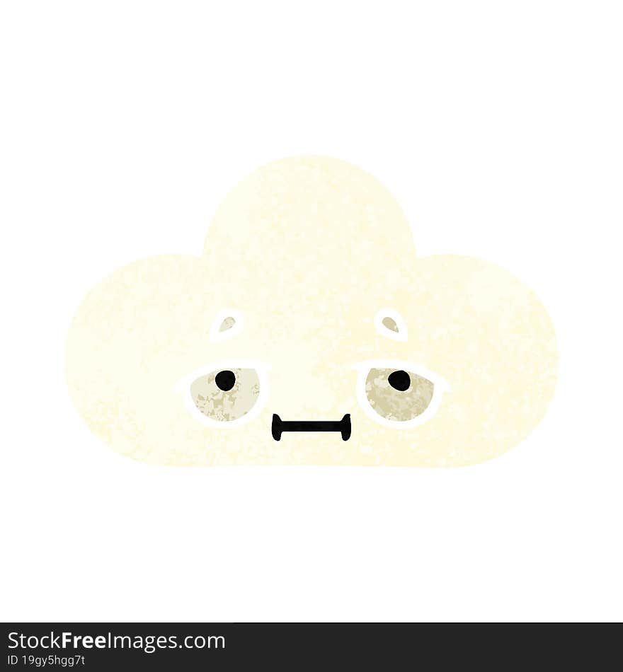 Retro Illustration Style Cartoon White Cloud