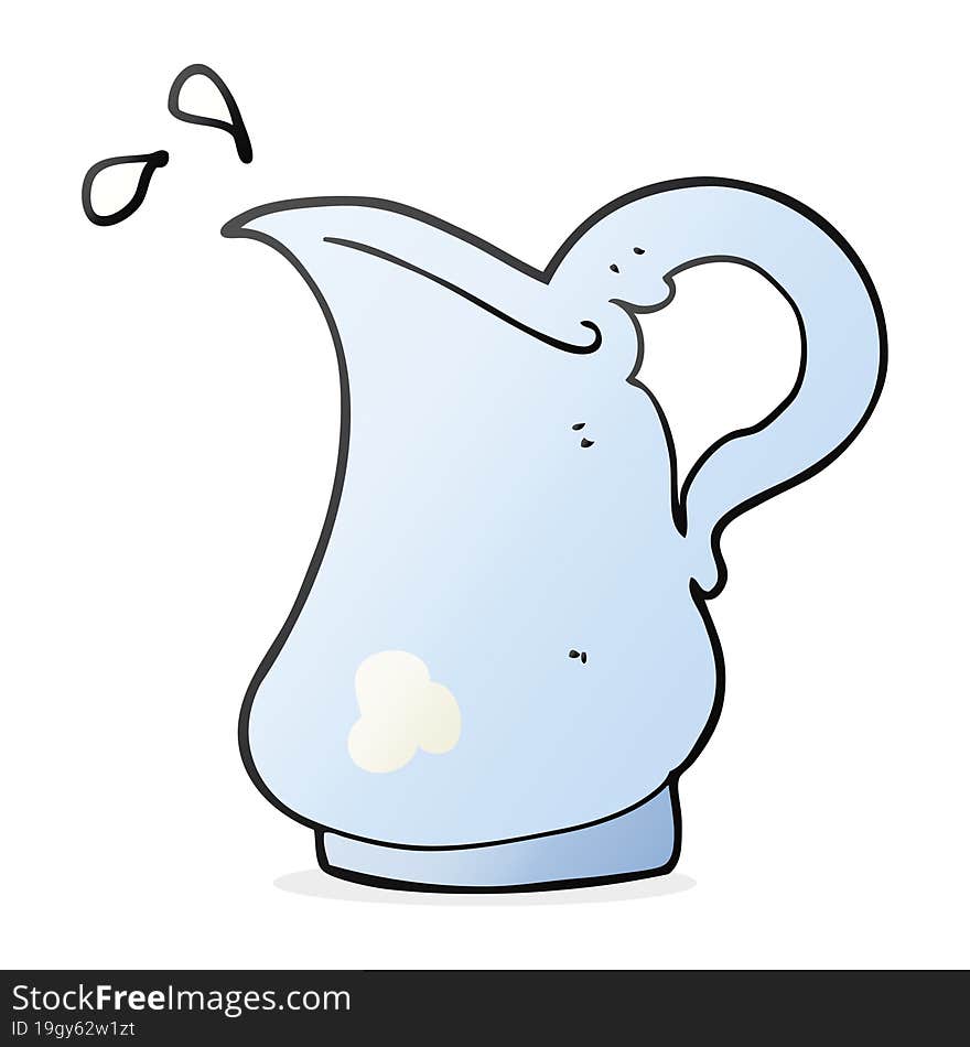 freehand drawn cartoon milk jug