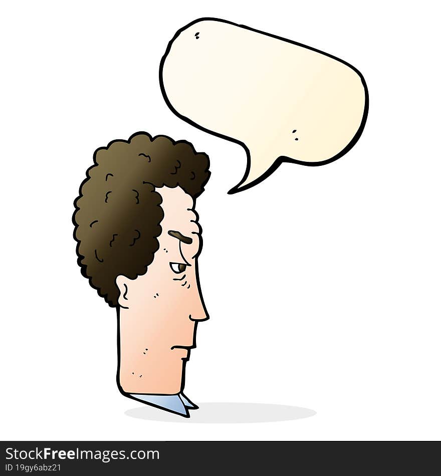 Cartoon Annoyed Man With Speech Bubble