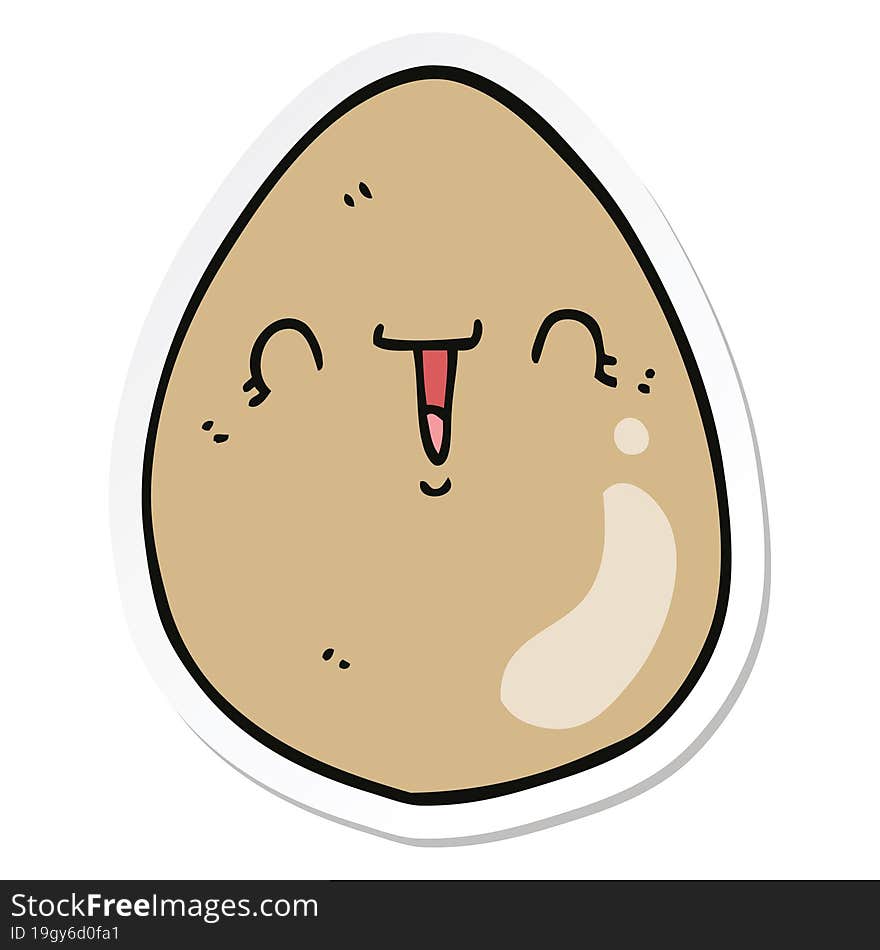 Sticker Of A Cartoon Egg