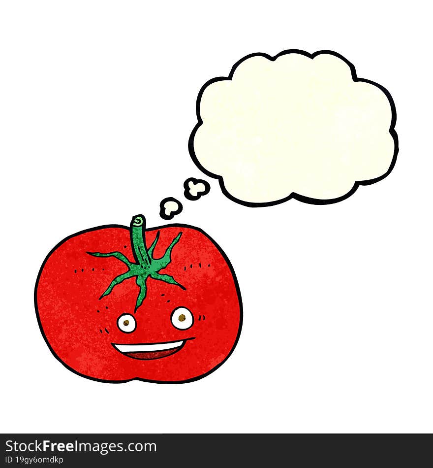 Cartoon Tomato With Thought Bubble