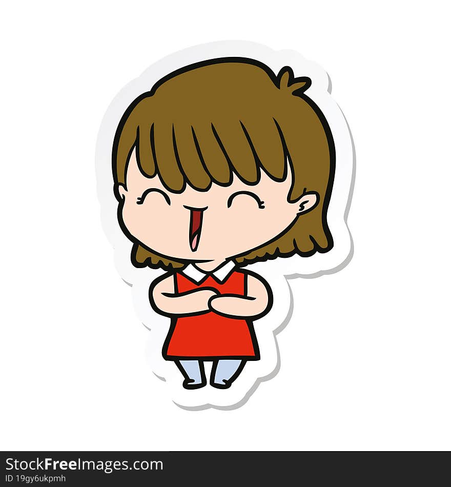 sticker of a cartoon woman