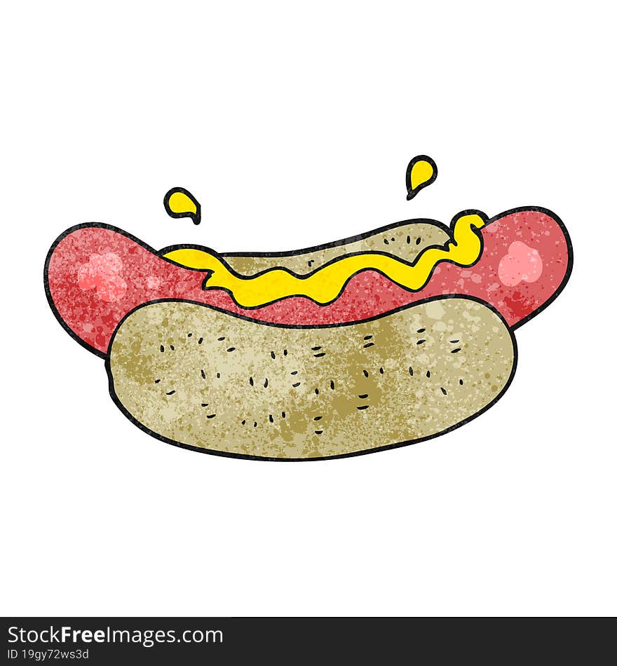 Textured Cartoon Hotdog