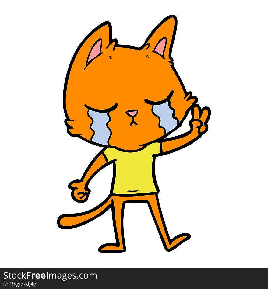 crying cartoon cat. crying cartoon cat