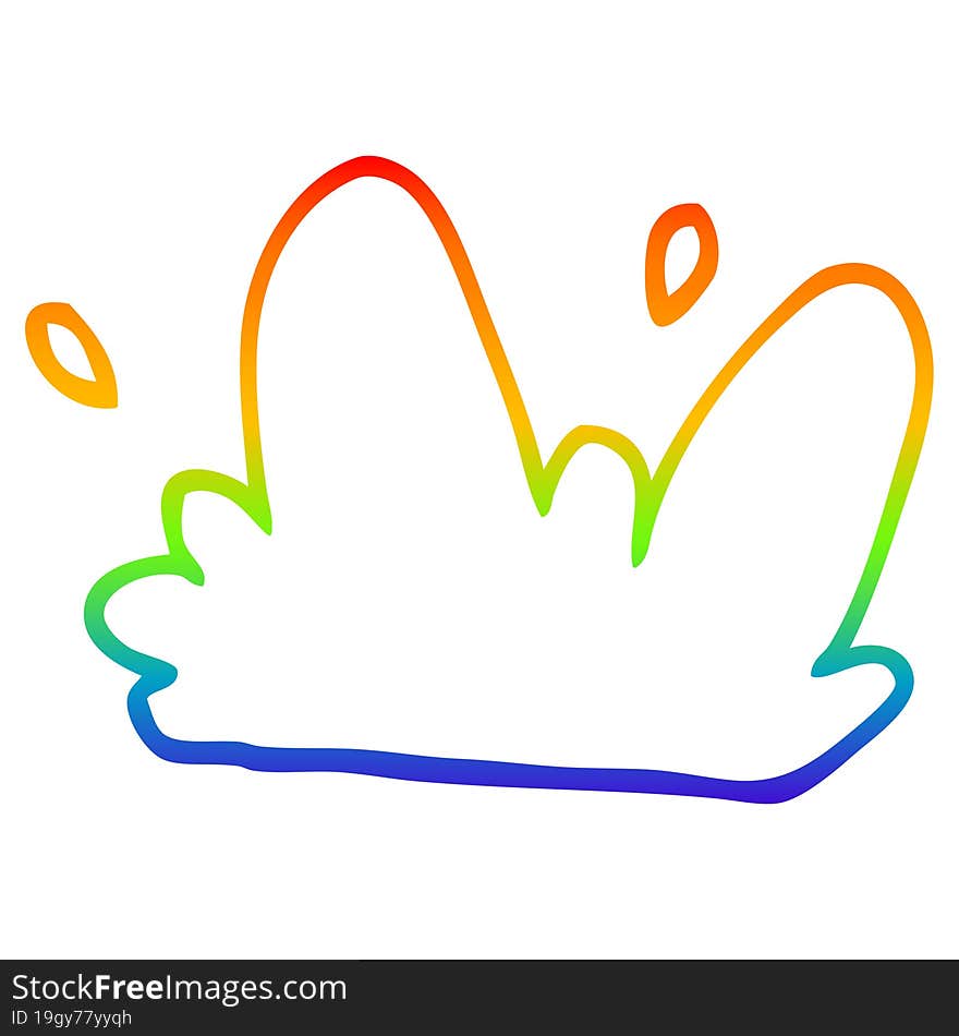 rainbow gradient line drawing cartoon water splash