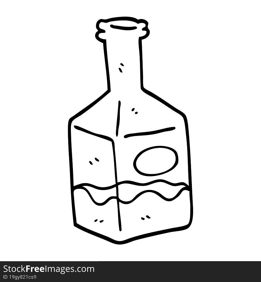 Line Drawing Cartoon Drink In Decanter