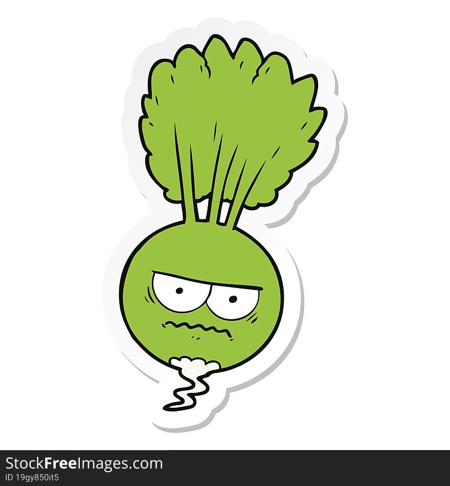 sticker of a cartoon root vegetable