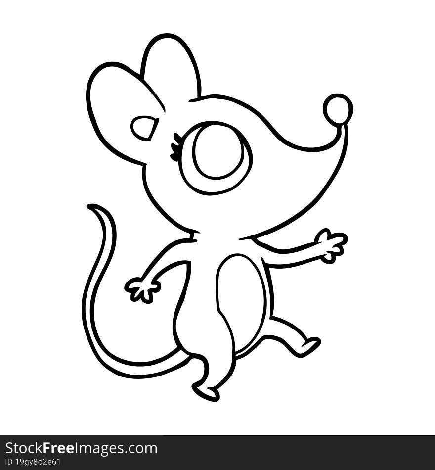 cute line drawing of a mouse. cute line drawing of a mouse