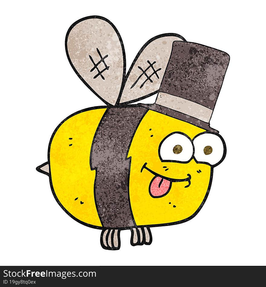 textured cartoon bee wearing hat