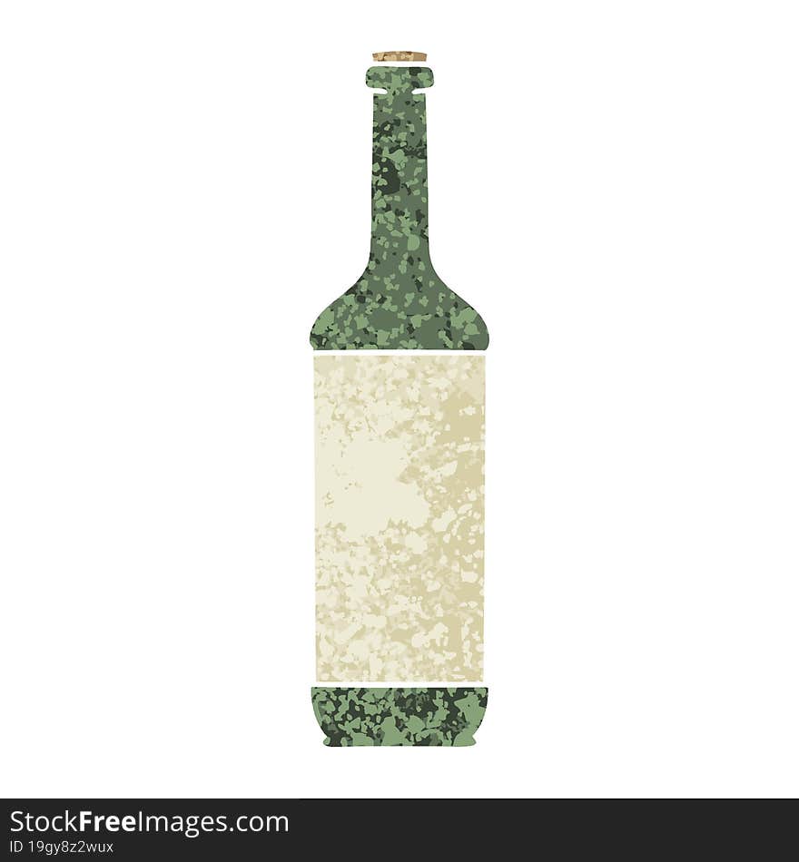 quirky retro illustration style cartoon wine bottle