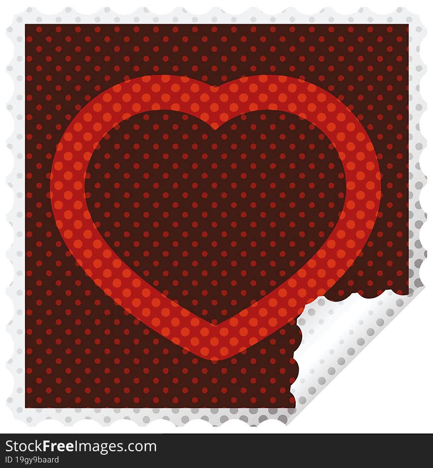 heart symbol graphic vector illustration square sticker stamp