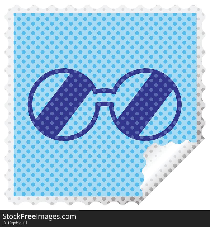 spectacles graphic vector illustration square peeling sticker. spectacles graphic vector illustration square peeling sticker