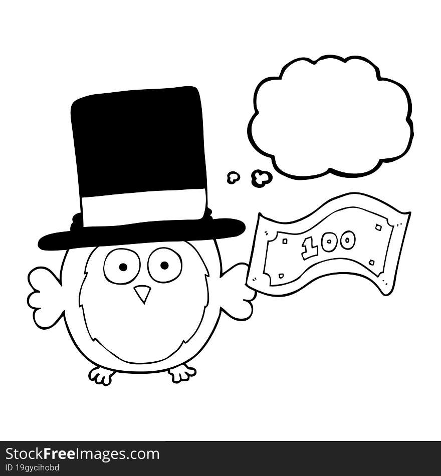 thought bubble cartoon rich owl