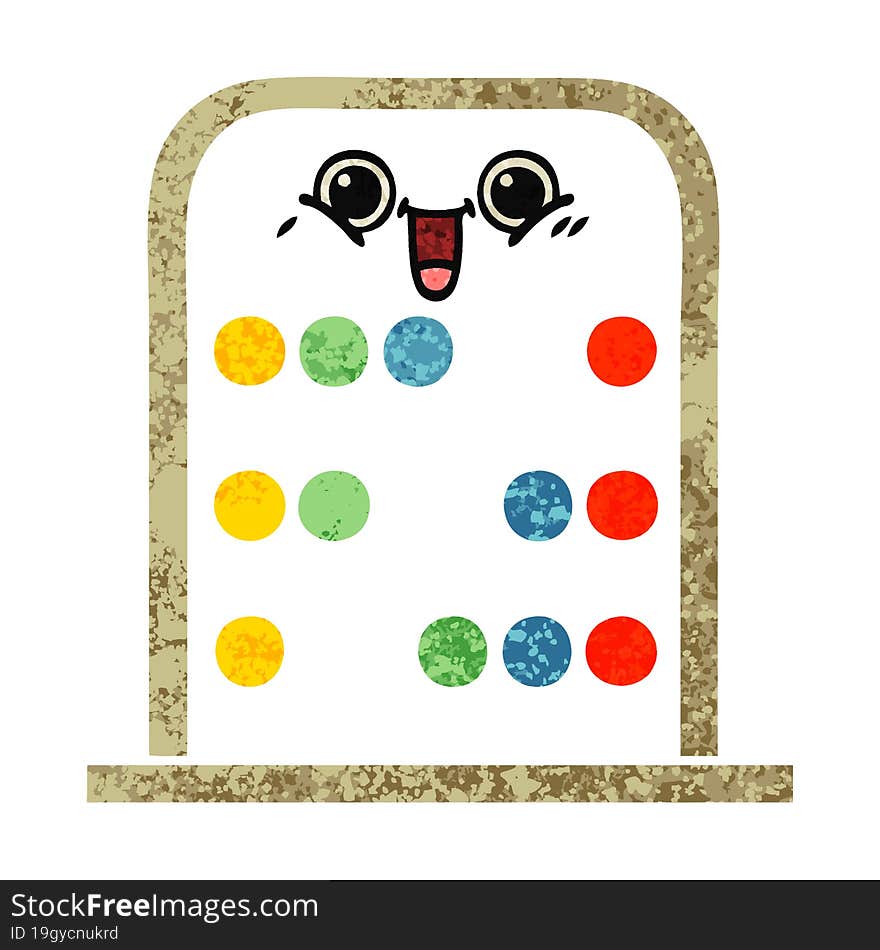 retro illustration style cartoon abacus