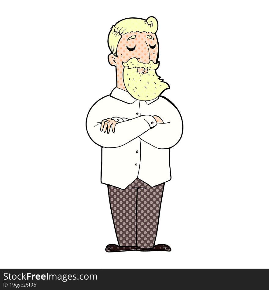 cartoon hipster man