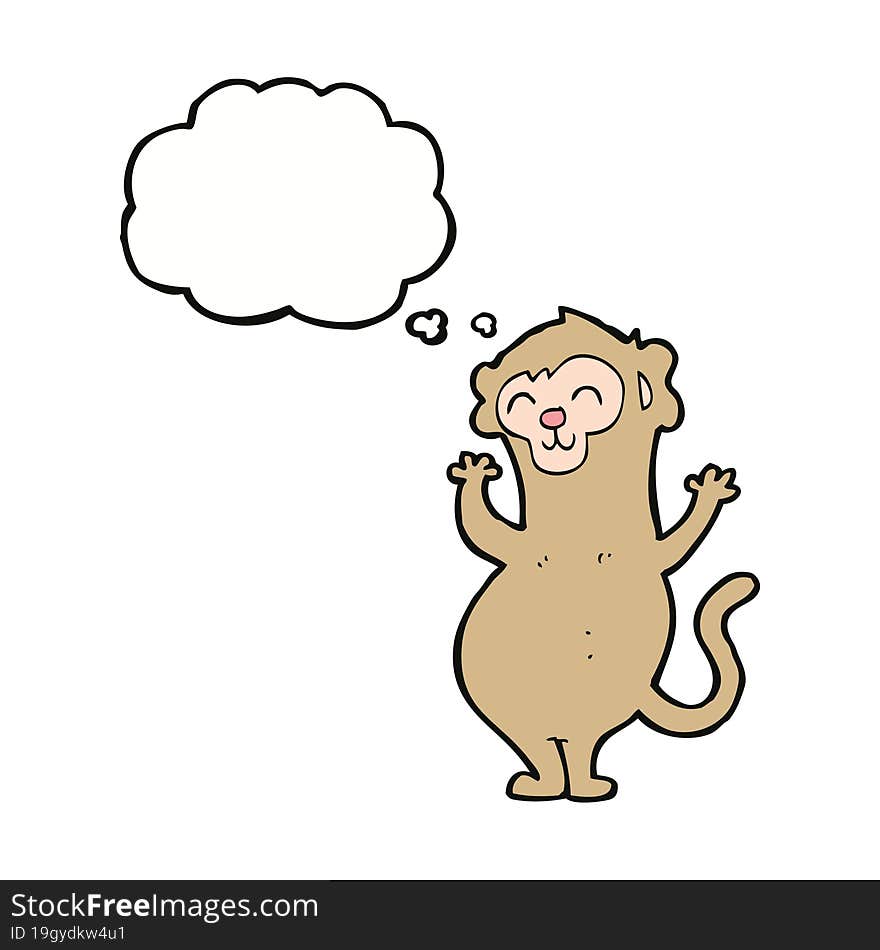 cartoon monkey with thought bubble