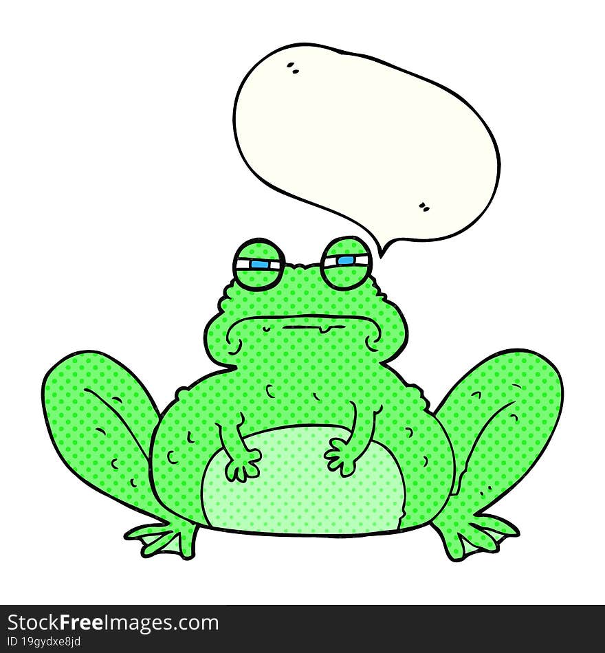 freehand drawn comic book speech bubble cartoon frog