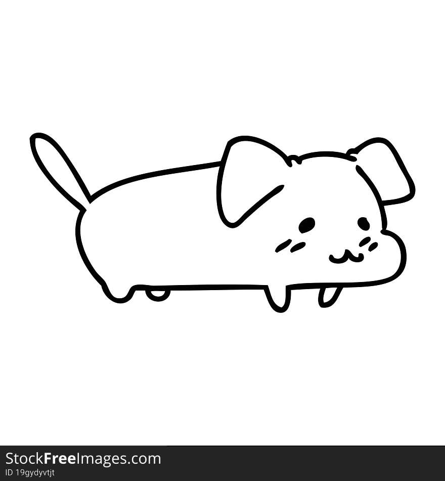 line doodle of a happy little dog