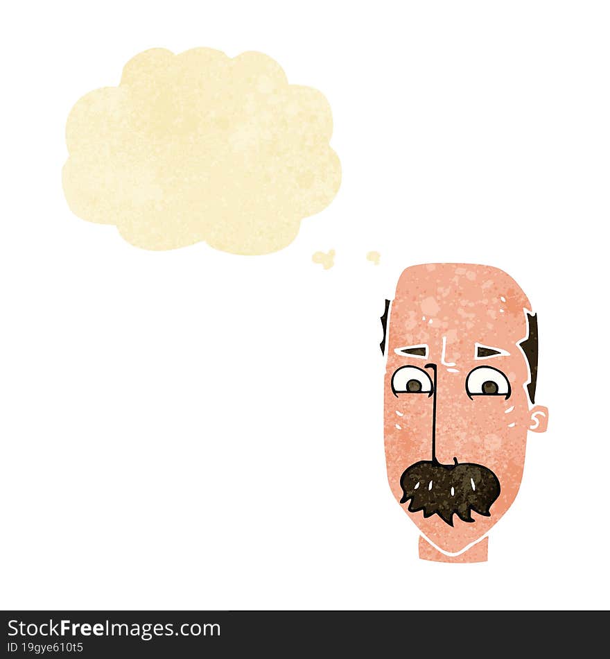 cartoon annnoyed old man with thought bubble