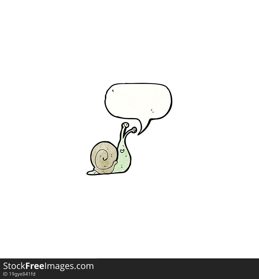 cartoon snail with speech bubble