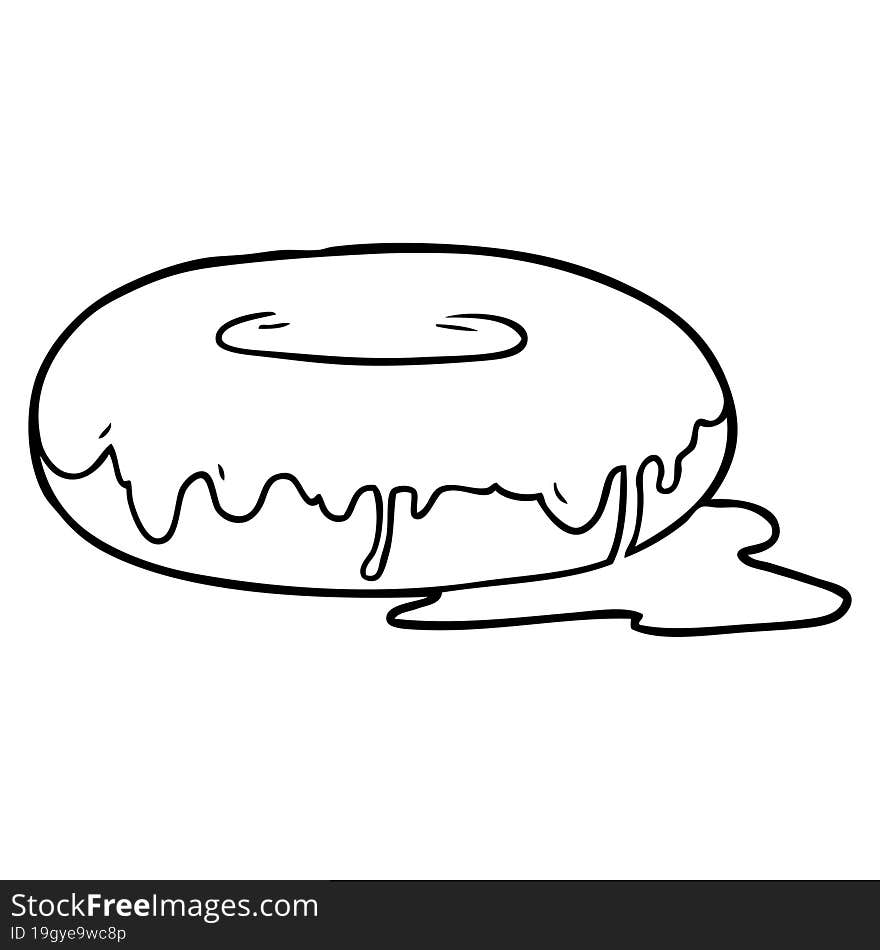 line drawing of a donut. line drawing of a donut