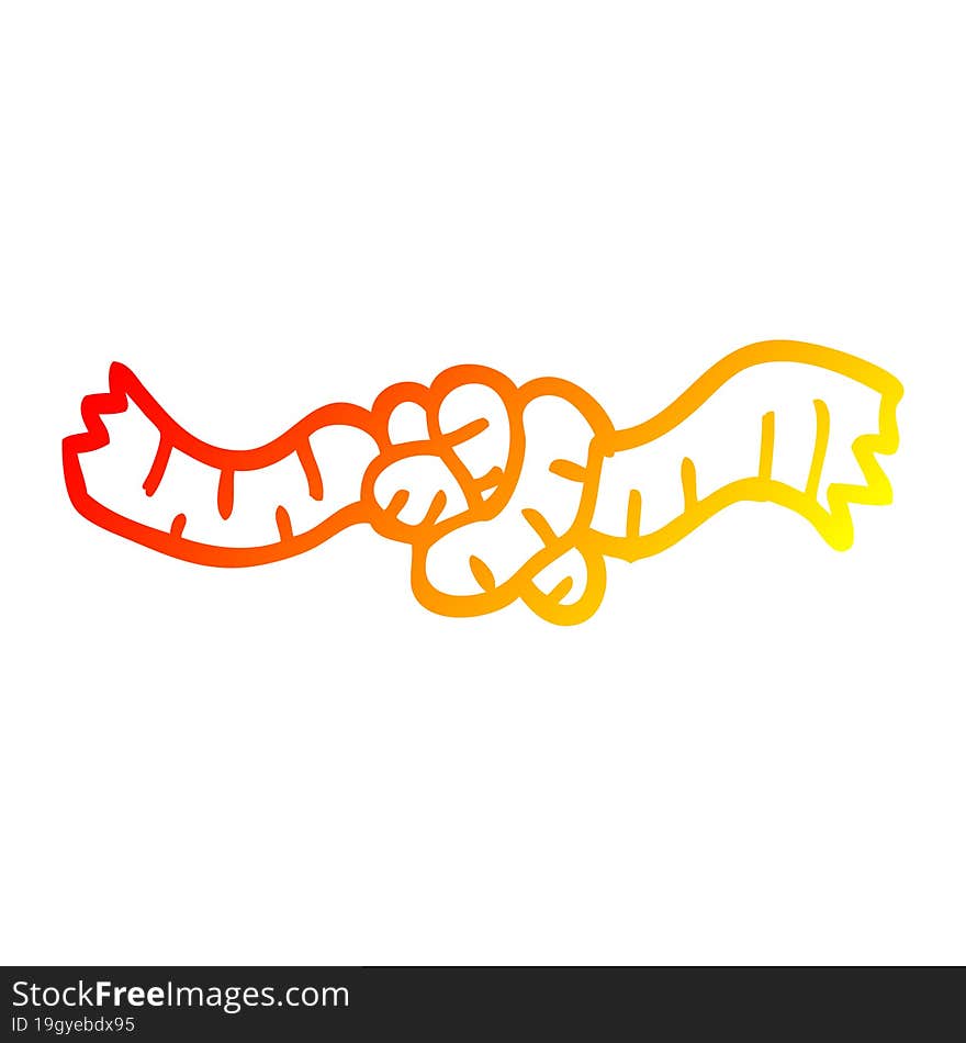 warm gradient line drawing of a cartoon rope knot