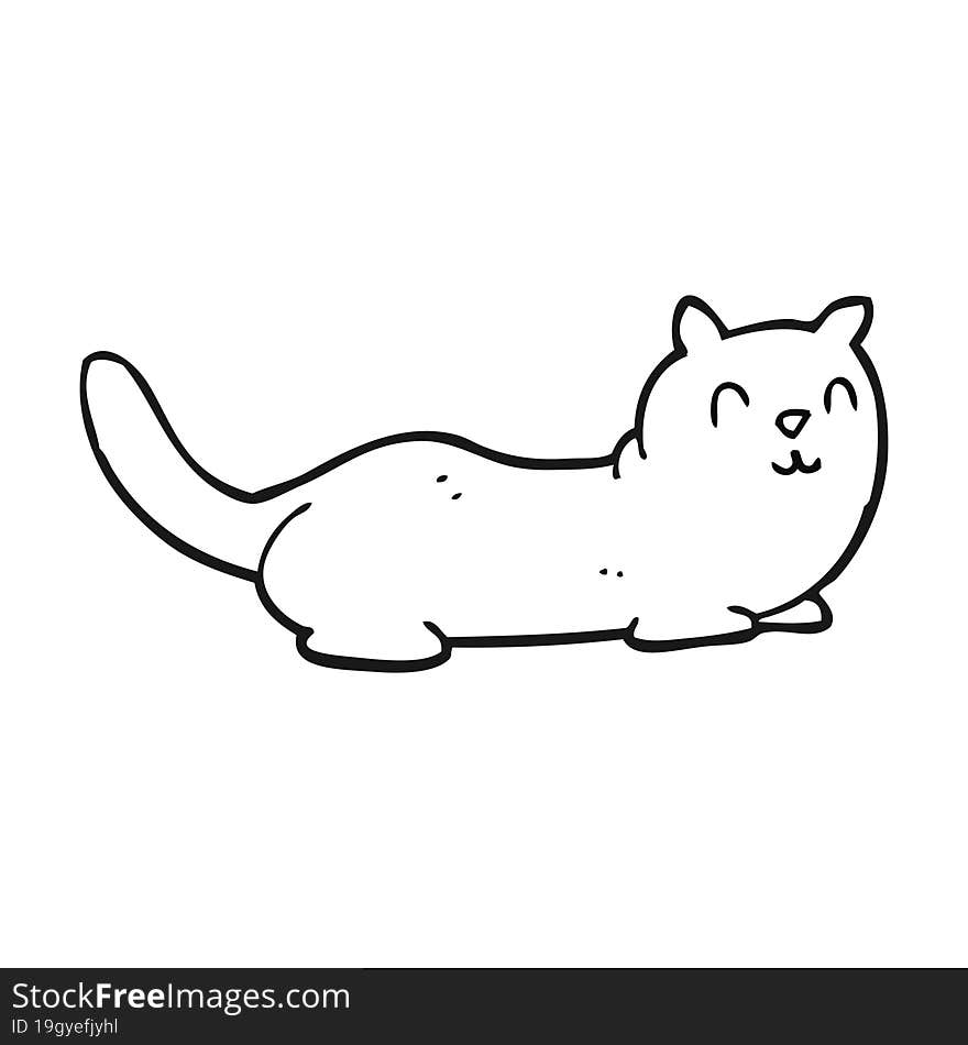 Black And White Cartoon Cat