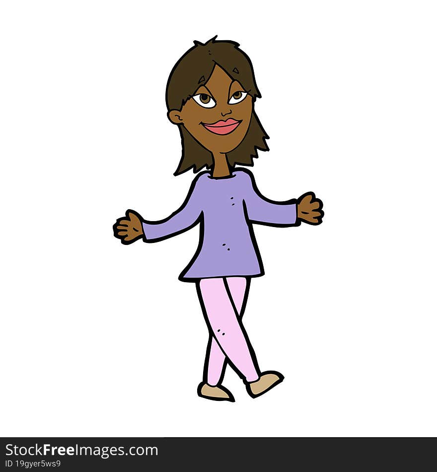 Cartoon Woman With No Worries