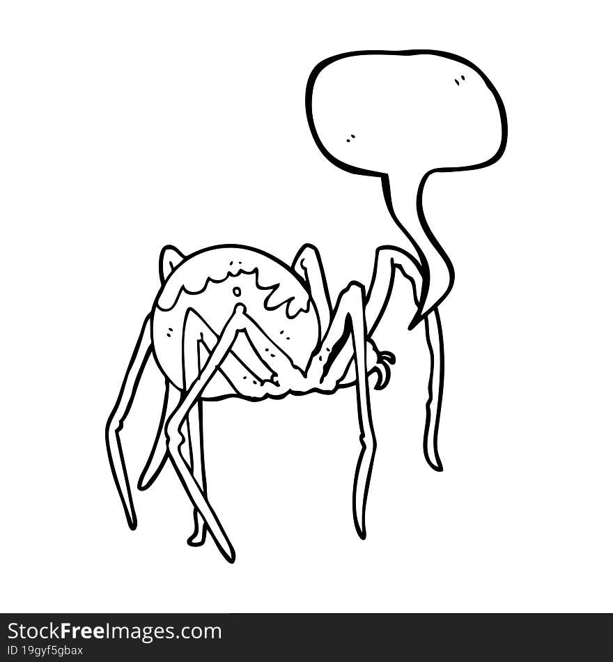 Speech Bubble Cartoon Creepy Spider