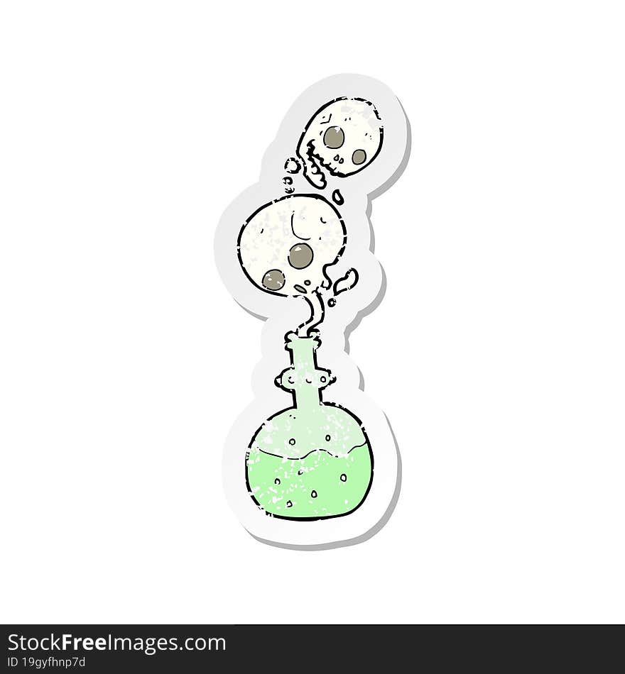 retro distressed sticker of a cartoon potion