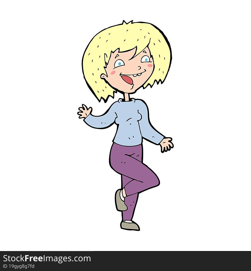 Cartoon Laughing Woman