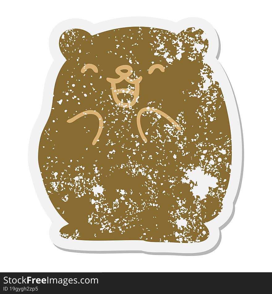 happy little bear grunge sticker