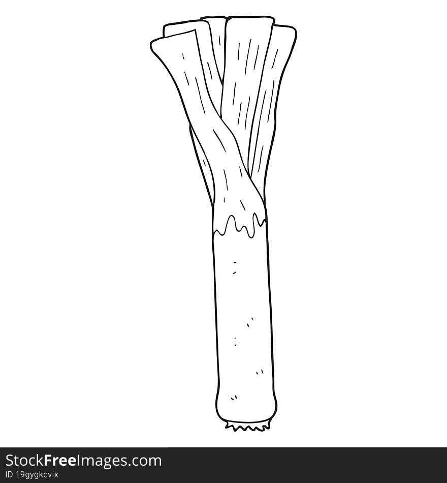 Black And White Cartoon Leek