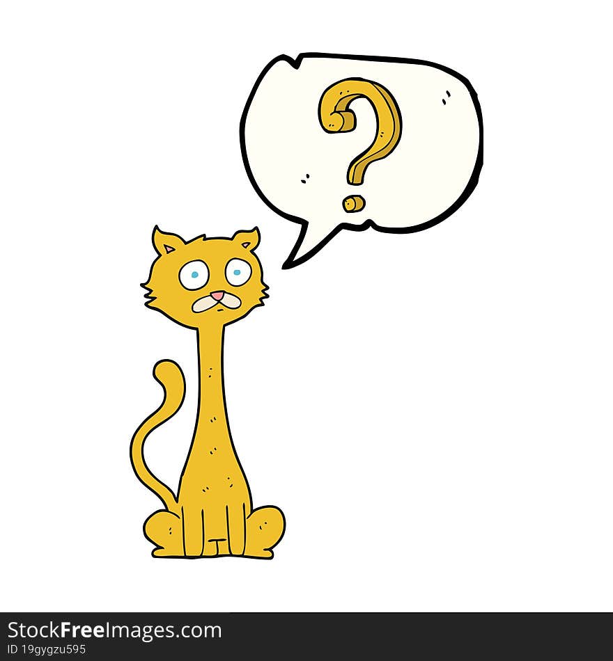 speech bubble cartoon curious cat