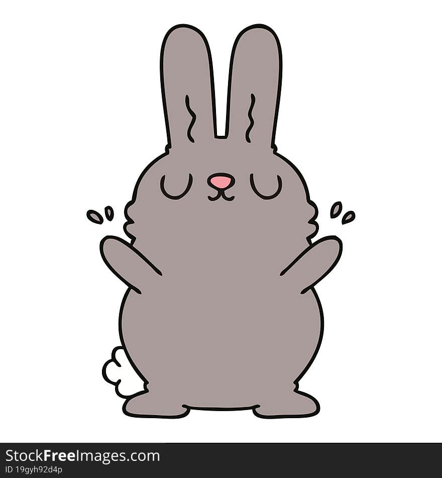 hand drawn quirky cartoon rabbit. hand drawn quirky cartoon rabbit