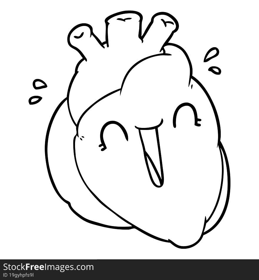 cartoon heart laughing. cartoon heart laughing