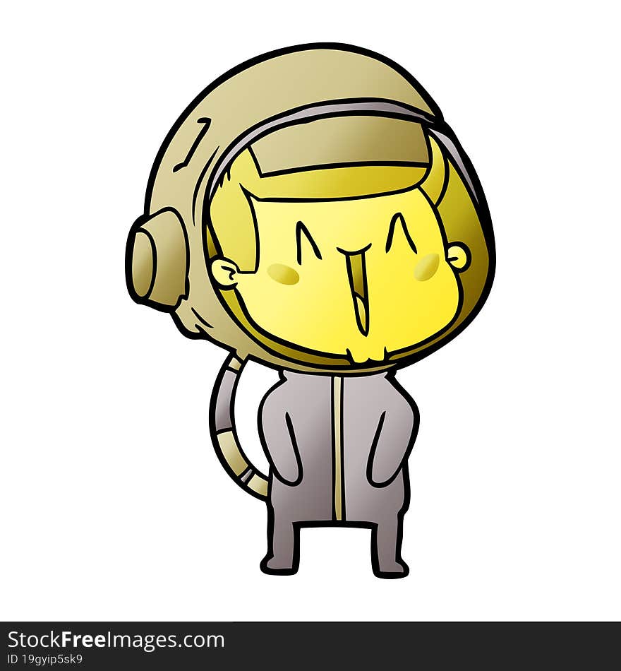 happy cartoon astronaut. happy cartoon astronaut