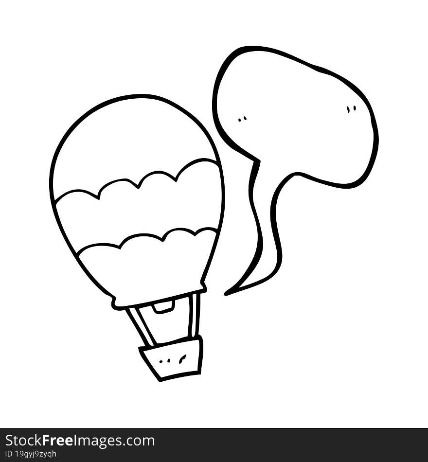 Speech Bubble Cartoon Hot Air Balloon