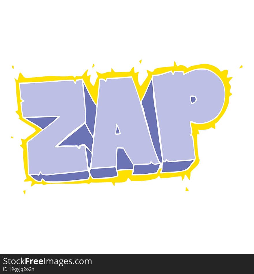 Flat Color Illustration Of A Cartoon Zap Symbol