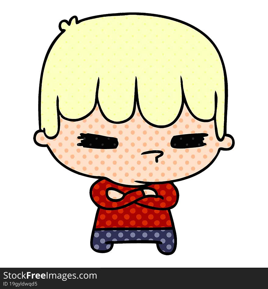 cartoon of a kawaii cute cross boy