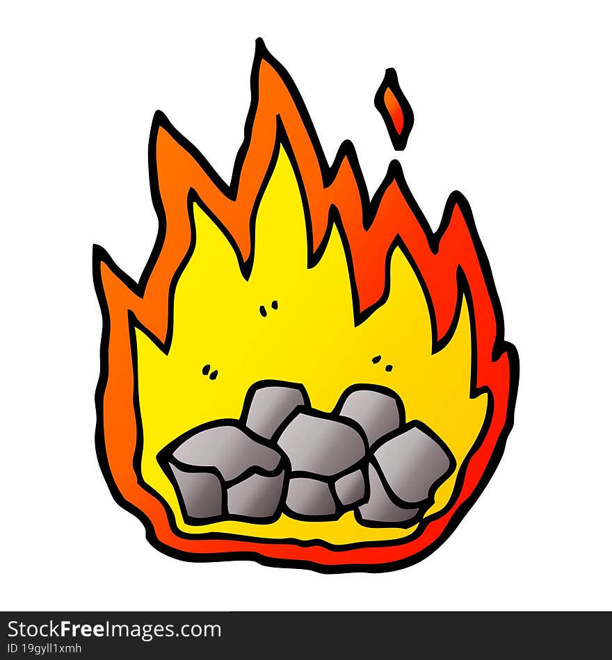 cartoon doodle burning coals