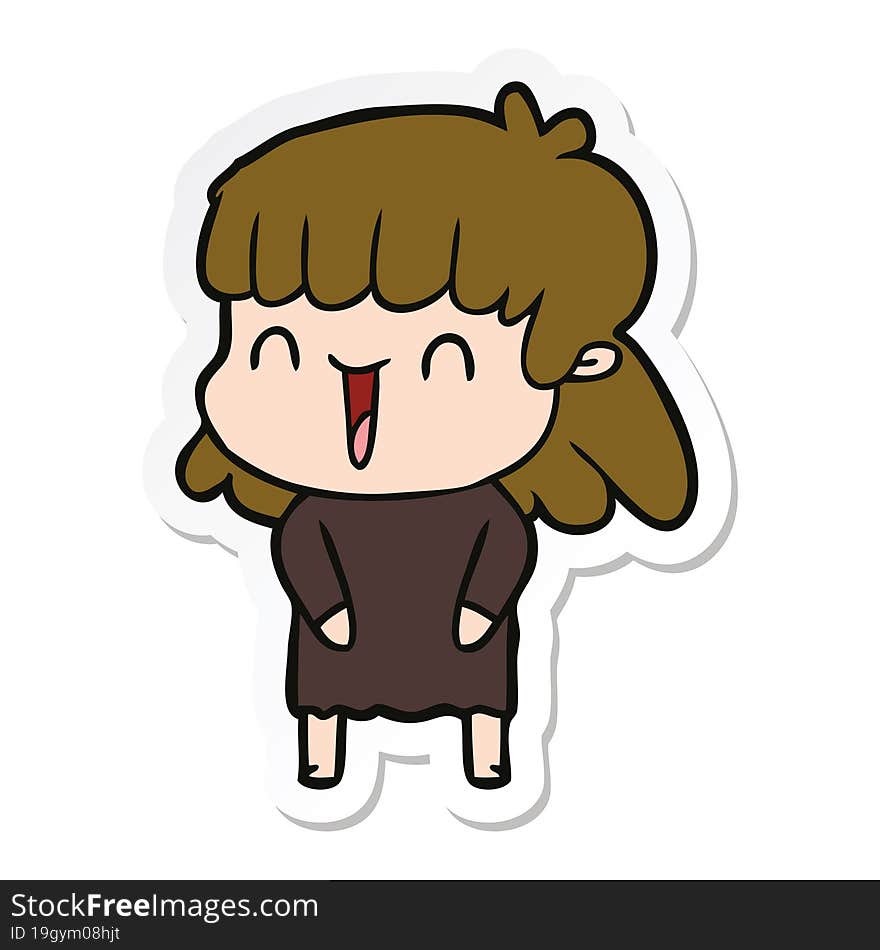 Sticker Of A Cartoon Woman