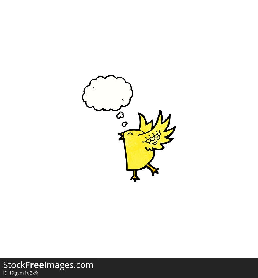 cartoon bird with thought bubble