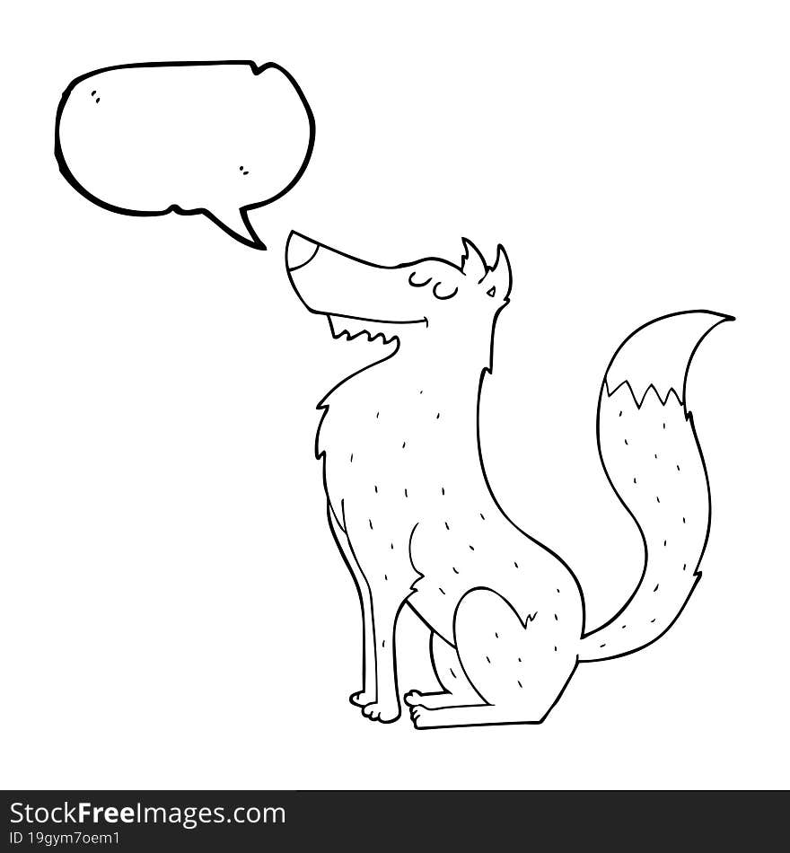 Speech Bubble Cartoon Wolf